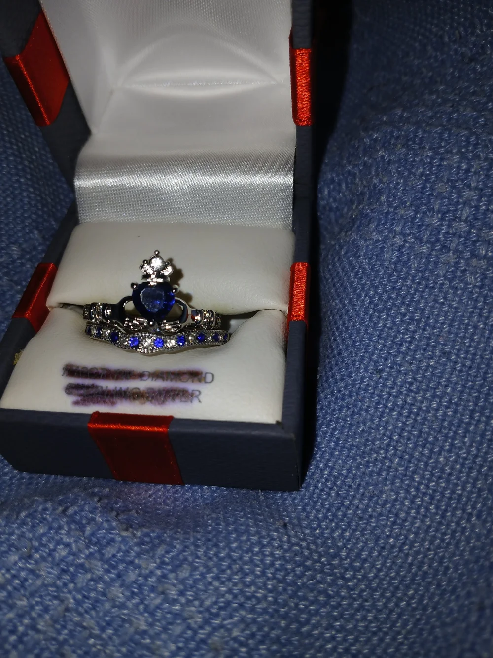 Blue Heart Sapphire Ring Stack - Women's Jewelry